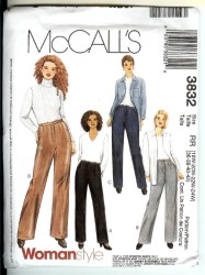 3832 PANTS STRETCH KNIT/LEATHER OR NOT PATTERN 18W-24W